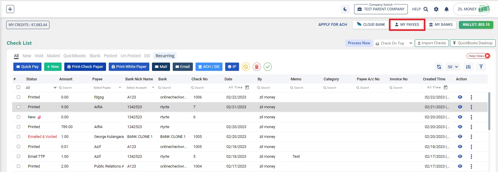 How to add Payee